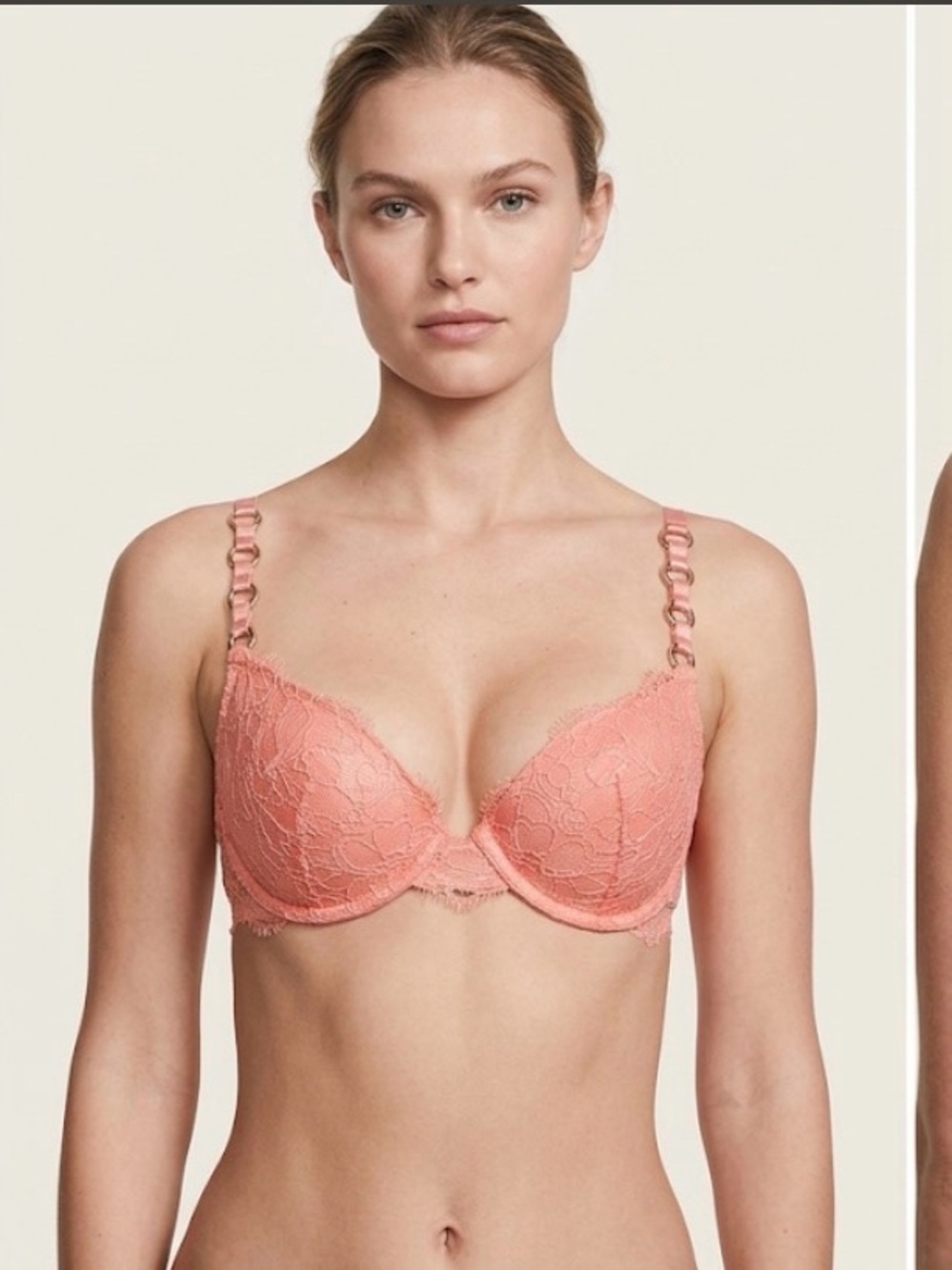 Victoria's Secret Coral Lace Push-Up Bra